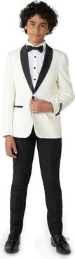 OppoSuits Kids' Black & White Two-Piece Tuxedo Suit with Bow Tie
