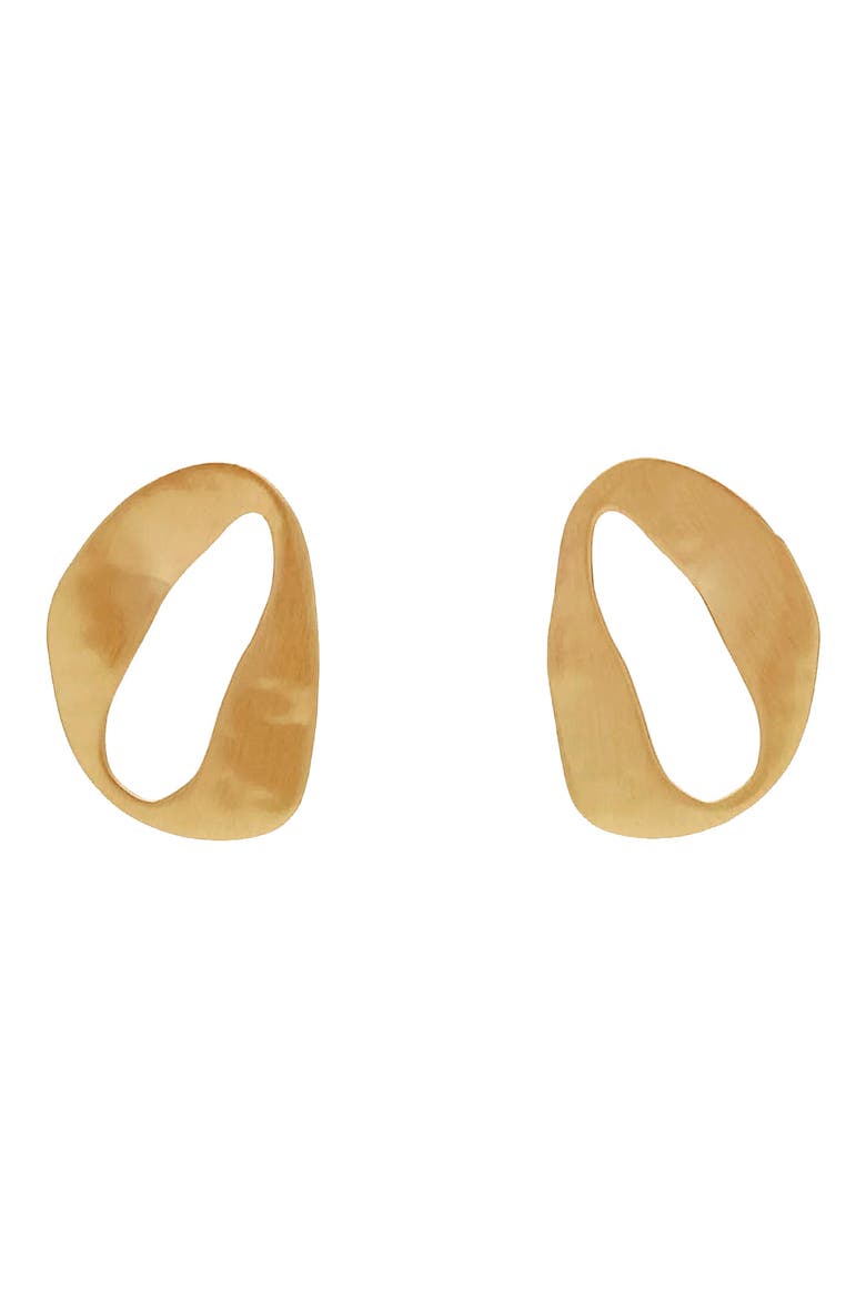 Rue Mini Stud Earrings, Main, color, BRUSHED BRASS