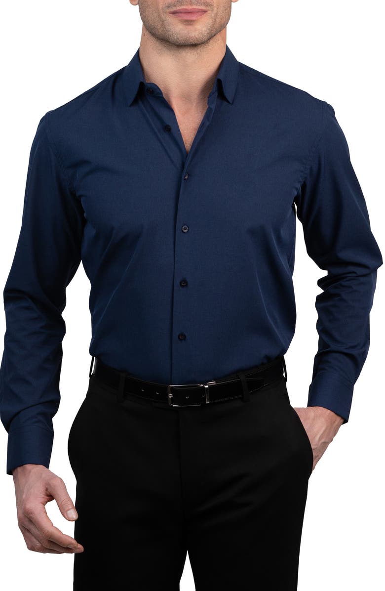 Lucky Brand Solid Slim Fit Dress Shirt, Main, color,