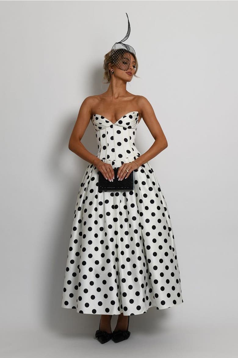 Pepper Midi Dress, Main, color, IvoryBlack