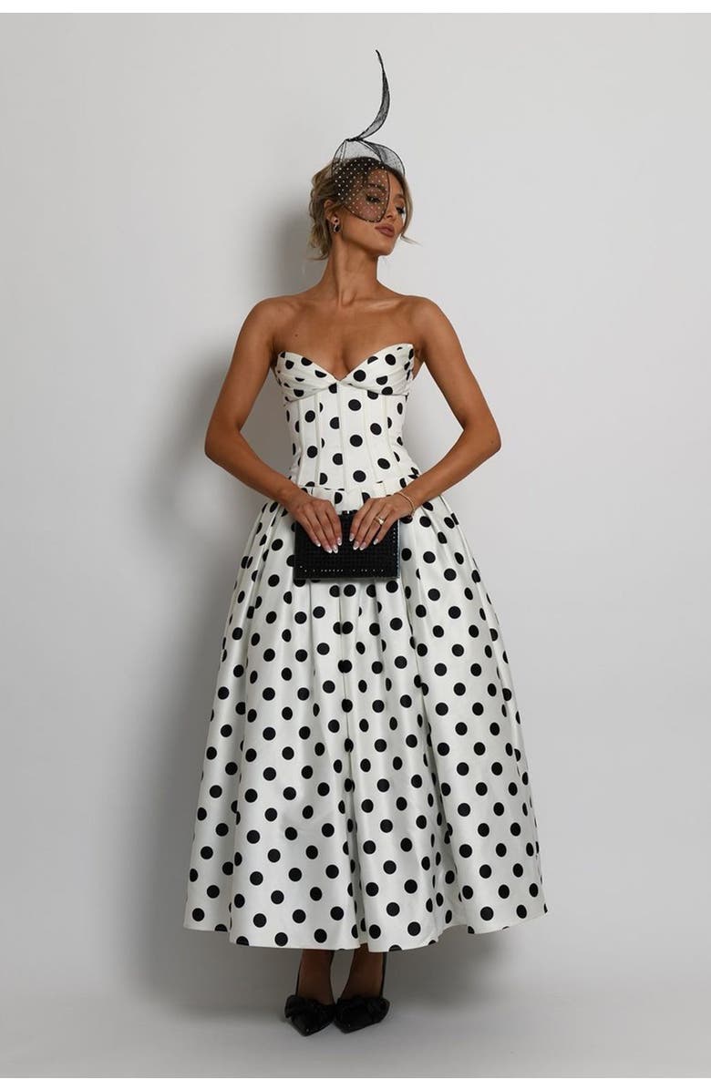 AtoÌr Pepper Midi Dress, Main, color, Ivoryblack