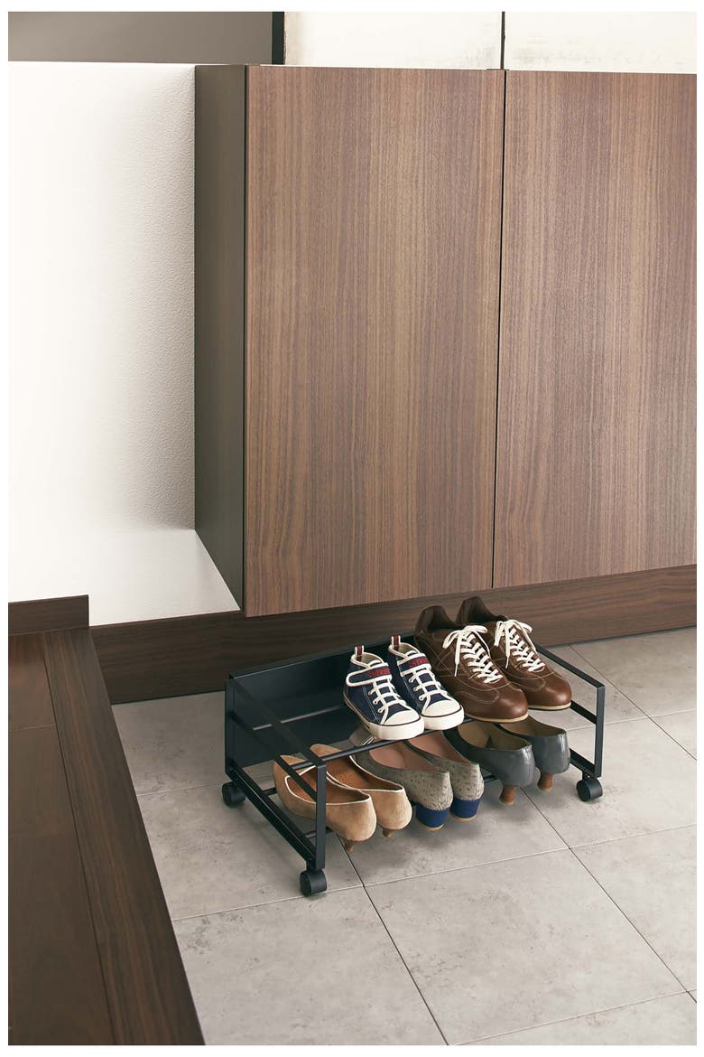 Rolling Shoe Rack, Alternate, color, BLACK