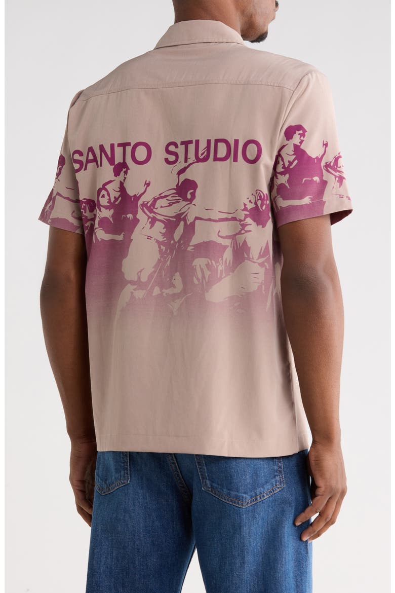 Confidatevi Short Sleeve Button-Up Shirt, Alternate, color, TAN