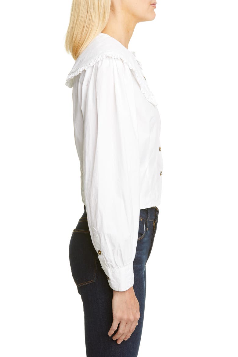 Statement Collar Poplin Shirt, Alternate, color, BRIGHT WHITE
