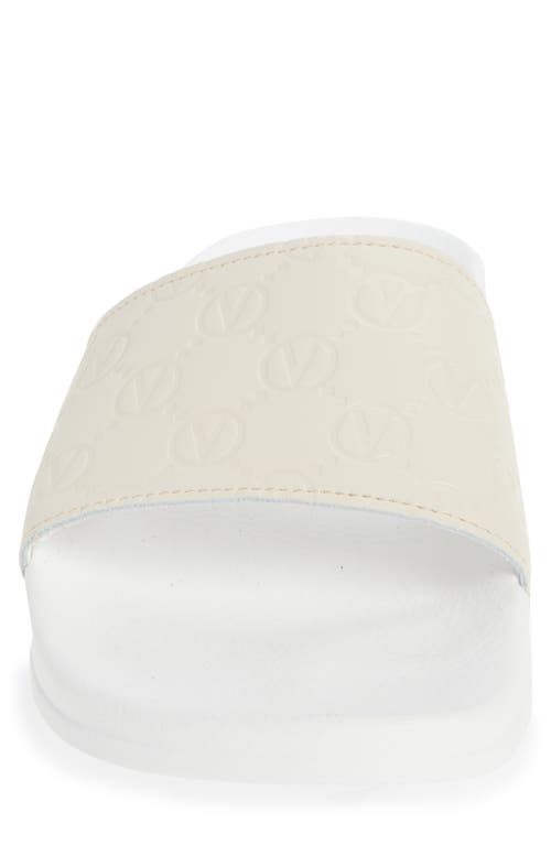 Valentino By Mario Valentino Eros Monogram Slide Sandal In Beige