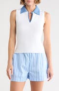 French Connection Sleeveless Contrast Collar Polo