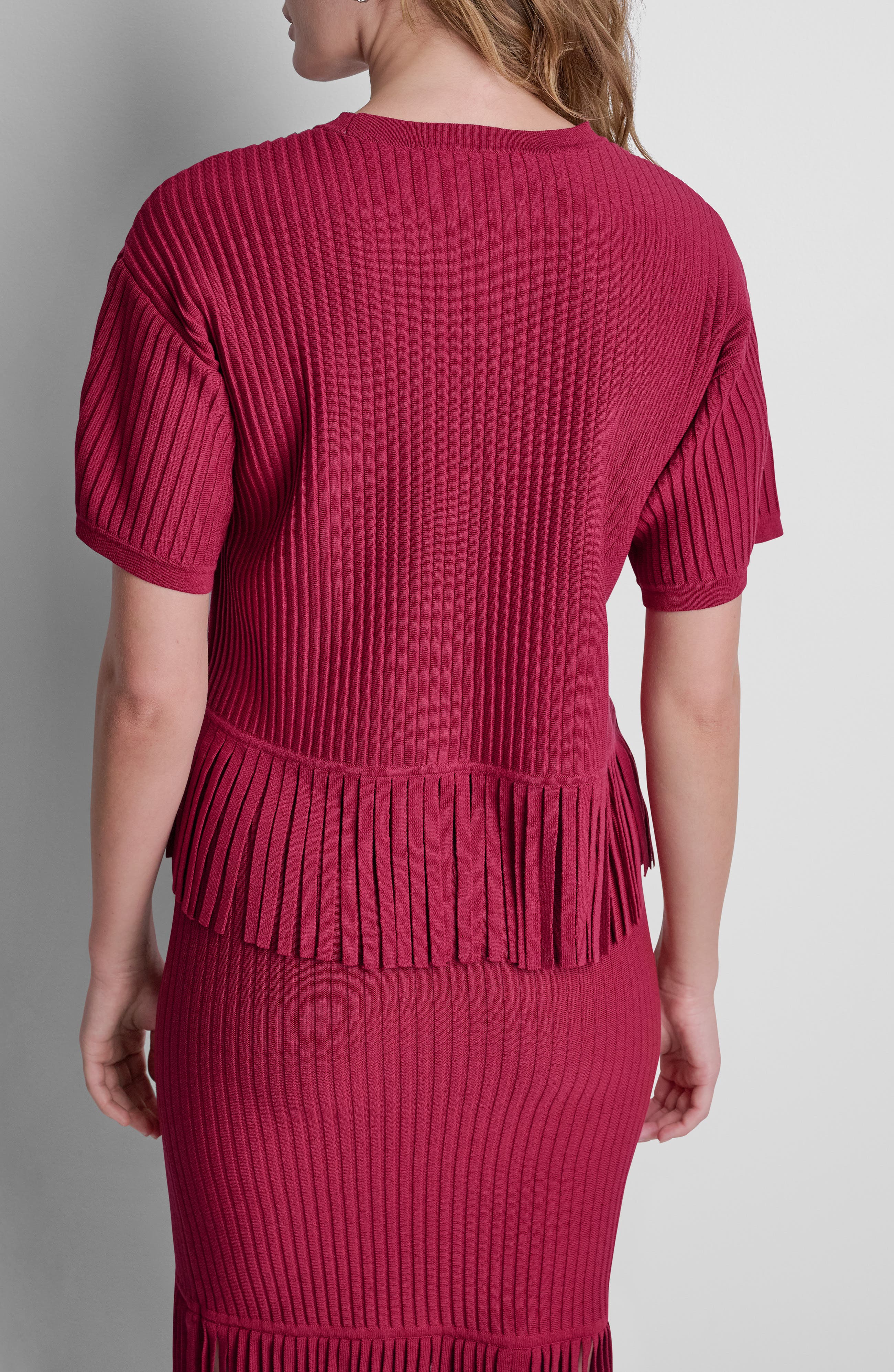 Fringe Short Sleeve Sweater - image 4