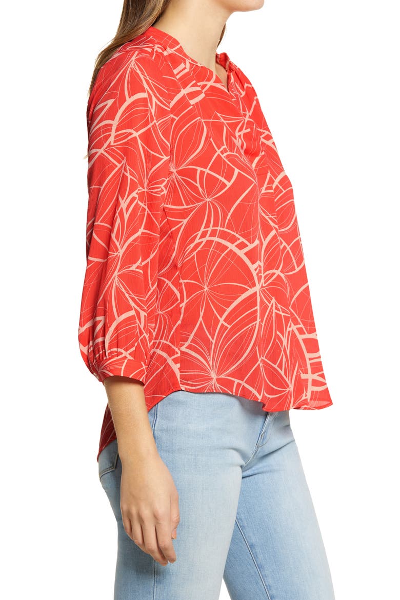 Swirl Movement Blouse, Alternate, color, CORAL BLAZE