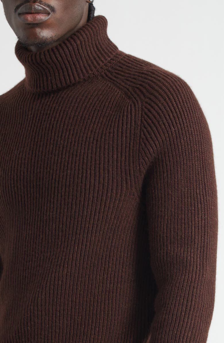 ISAIA Wool Turtleneck Sweater, Alternate, color, Brown