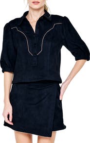 CIEBON Vynessa Faux Suede Top
