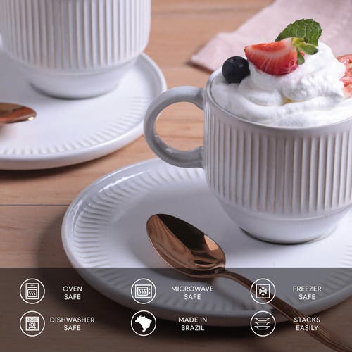 Porto Brasil Tea Cup Set Of 6 In White