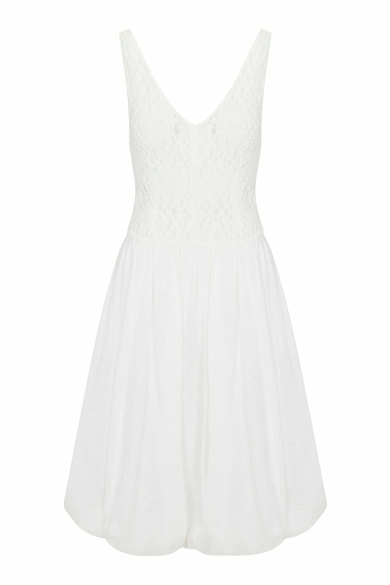 Fiona Mixed Media Dress, Alternate, color, WHITE