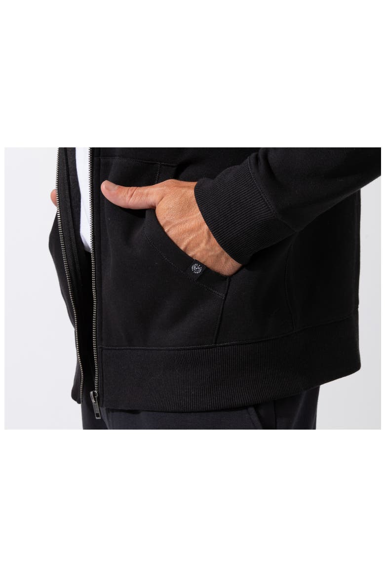 Organic Cotton Blend Zip Hoodie, Alternate, color, BLACK
