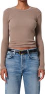 Citizens of Humanity Pilar Long Sleeve Recycled Cotton Waffle Knit T-Shirt