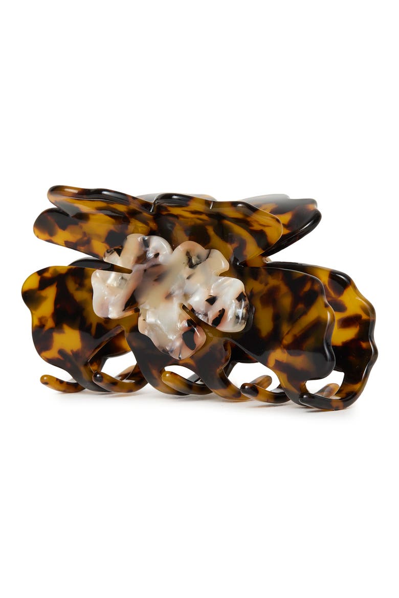 Hibiscus Hair Claw Clip, Alternate, color, TORTOISE