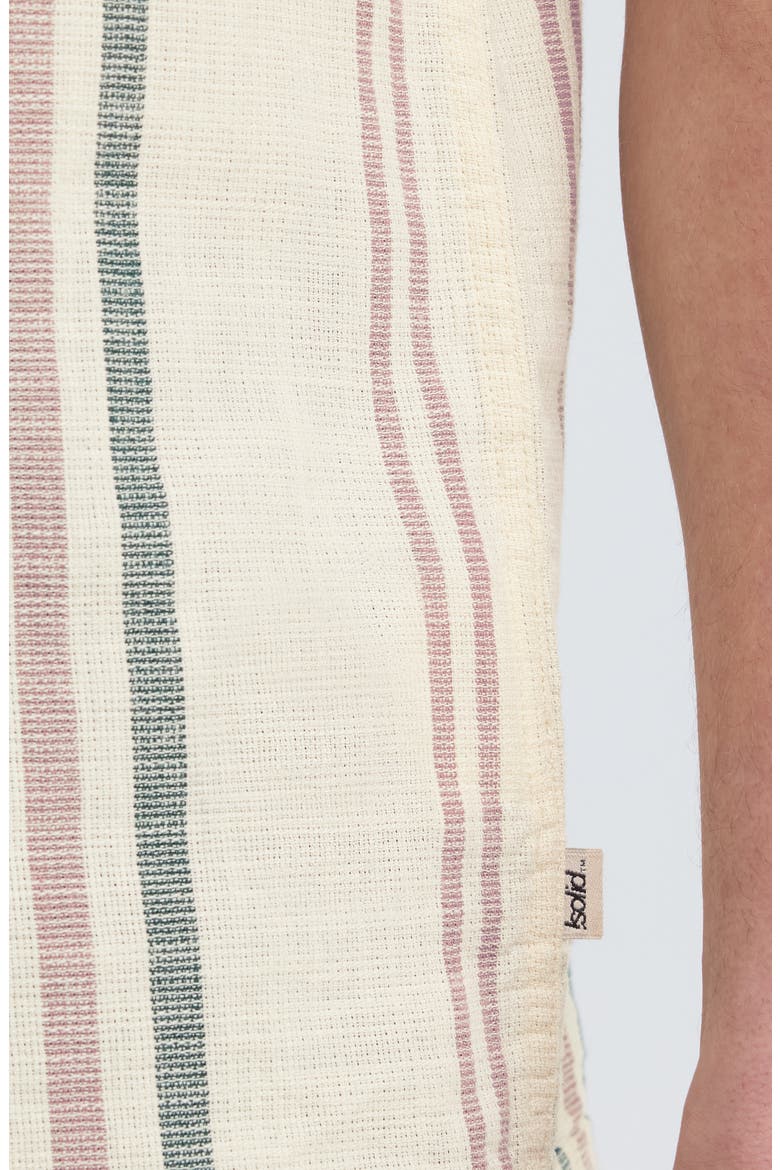 Isai Stripe Linen Blend Camp Shirt, Alternate, color, BUNGEE CORD