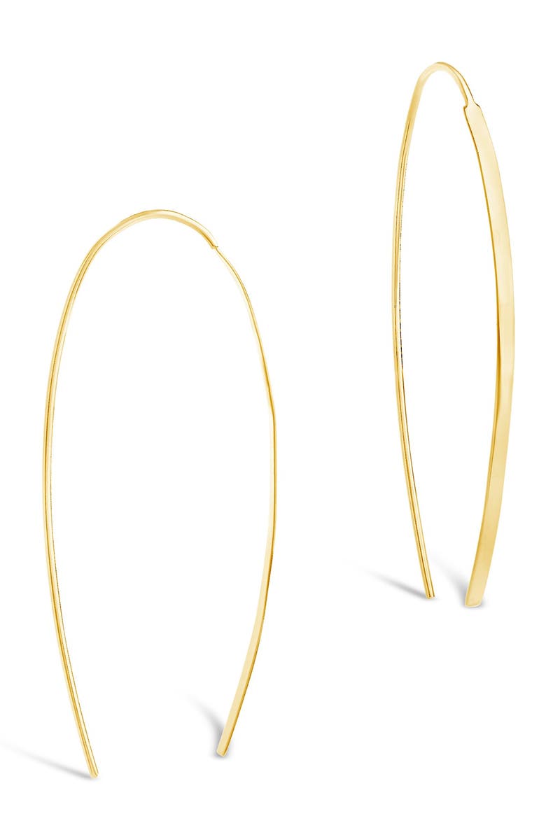 Sterling Forever Bar Threader Earrings, Alternate, color, Gold