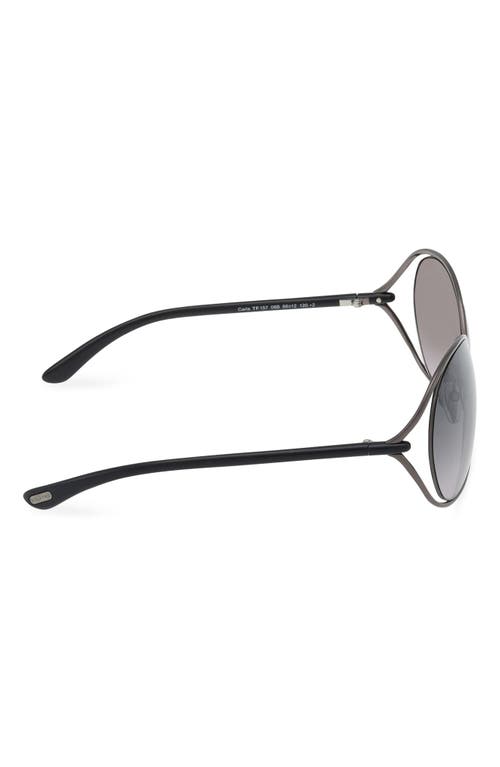 Tom Ford Carla 66mm Oversized Round Metal Sunglasses
