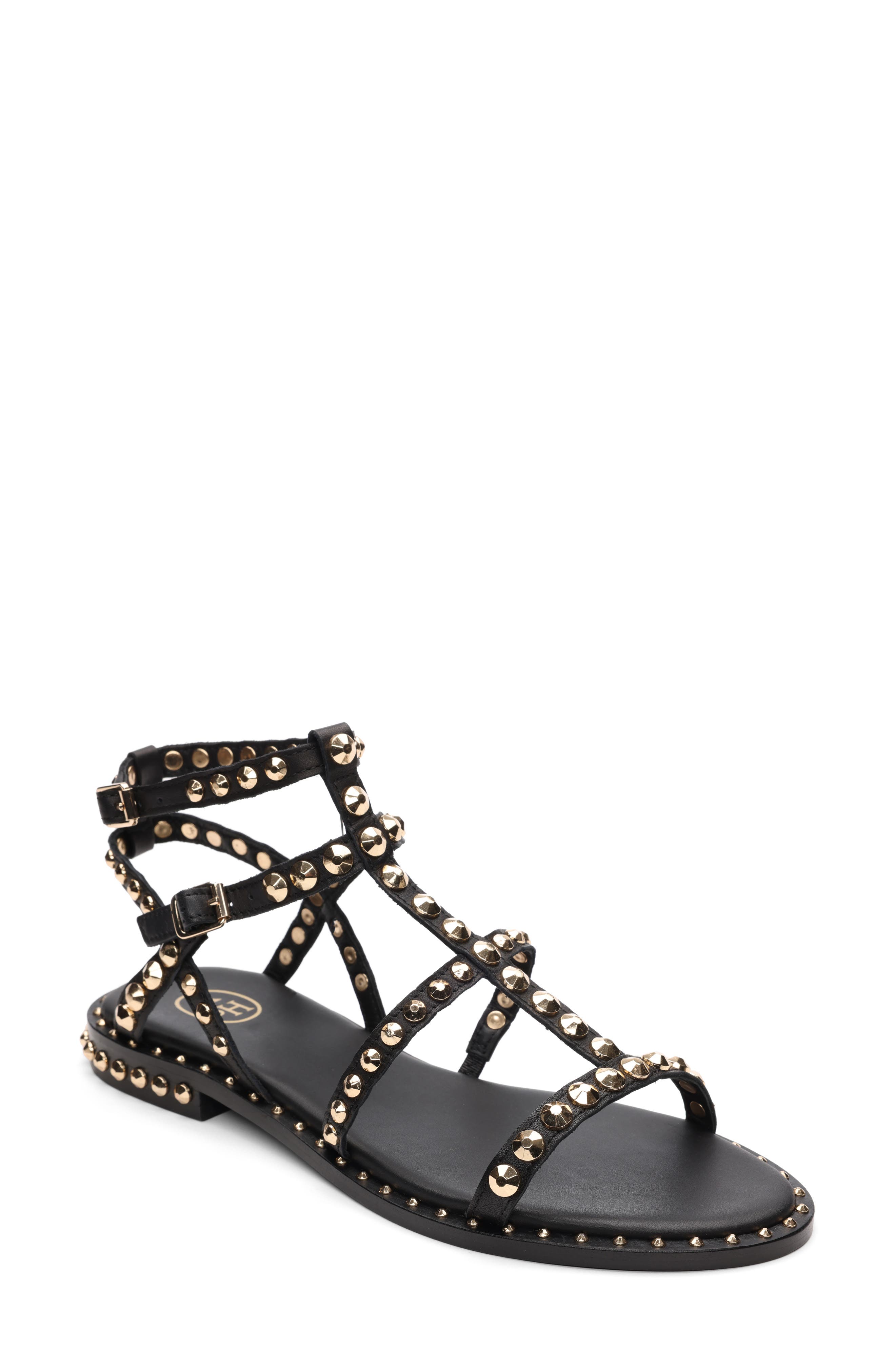 Precious Gladiator Sandal, Main, color, BLACK
