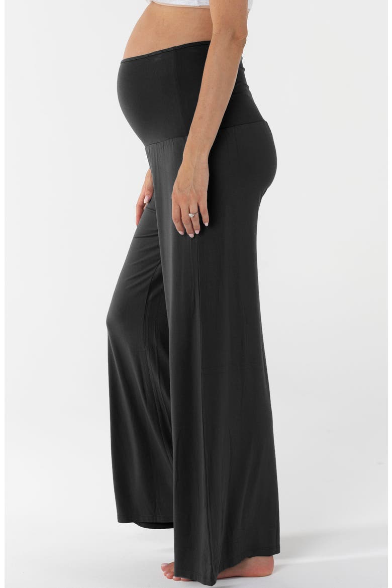 Maternity Lifestyle Wide Leg Pants, Alternate, color, BLACK