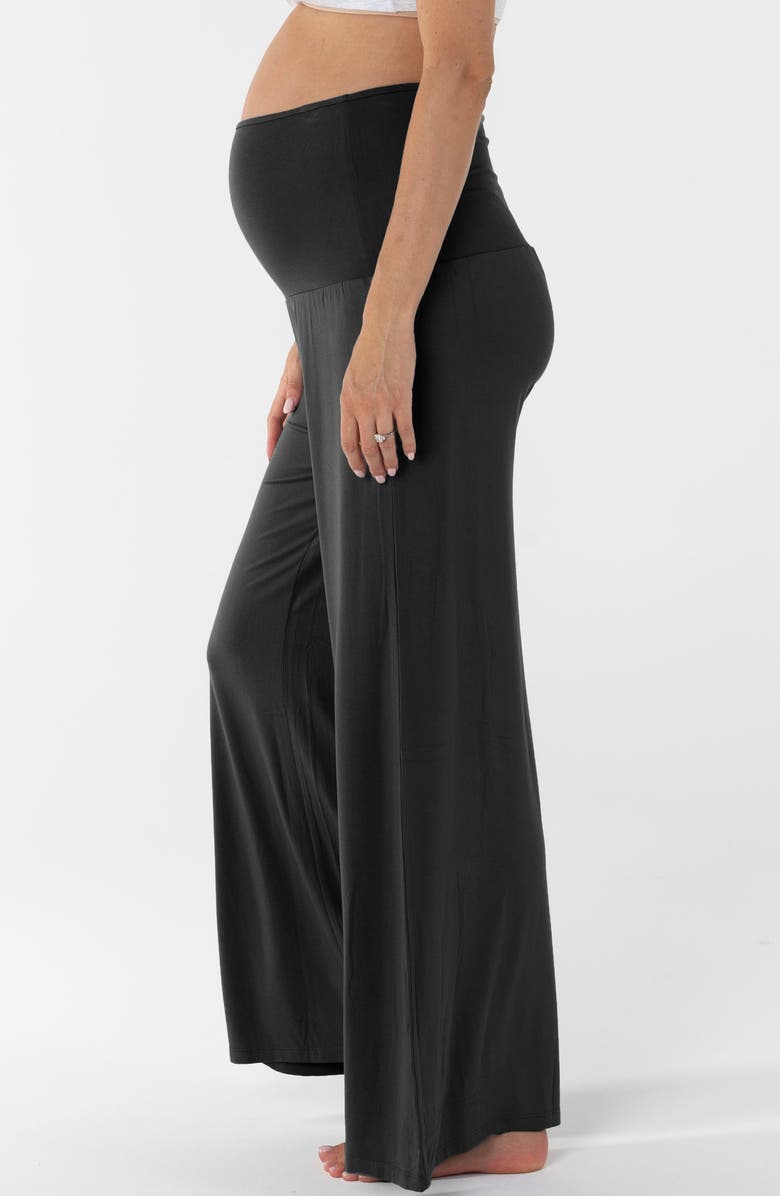 Angel Maternity Maternity Lifestyle Wide Leg Pants, Alternate, color, Black