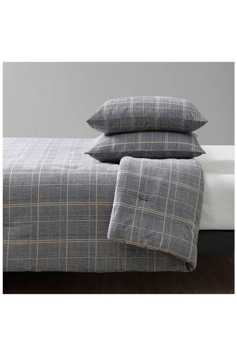 Sussex Plaid Comforter Set, Alternate, color, KHAKI BLACK