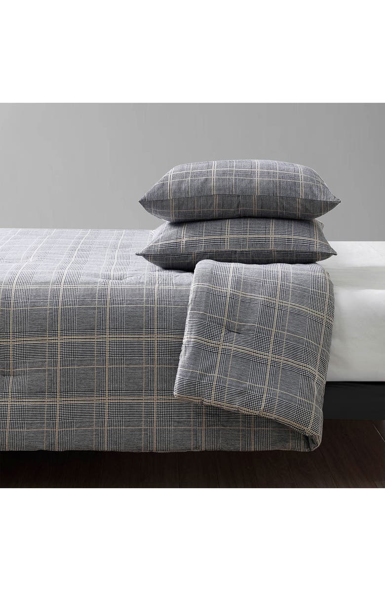 Kenneth Cole Sussex Plaid Comforter Set, Alternate, color, Khaki Black
