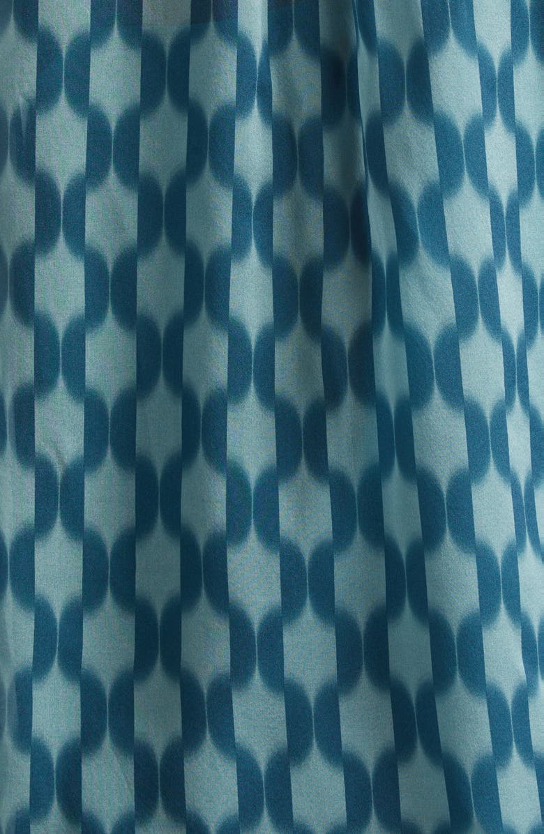 ST. JOHN Geometric Print Silk Georgette Top, Alternate, color, Tourmaline Ice Blue Multi