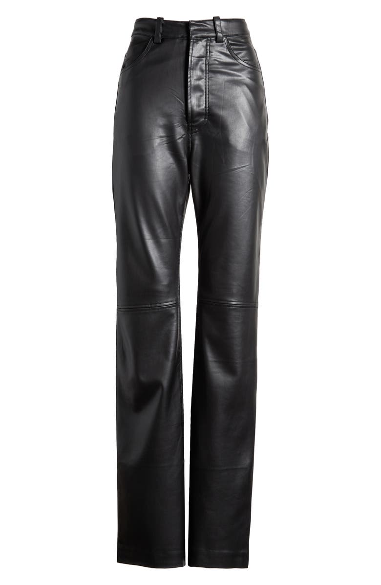 HOUSE OF CB Inaya High Waist Faux Leather Pants, Alternate, color, Black