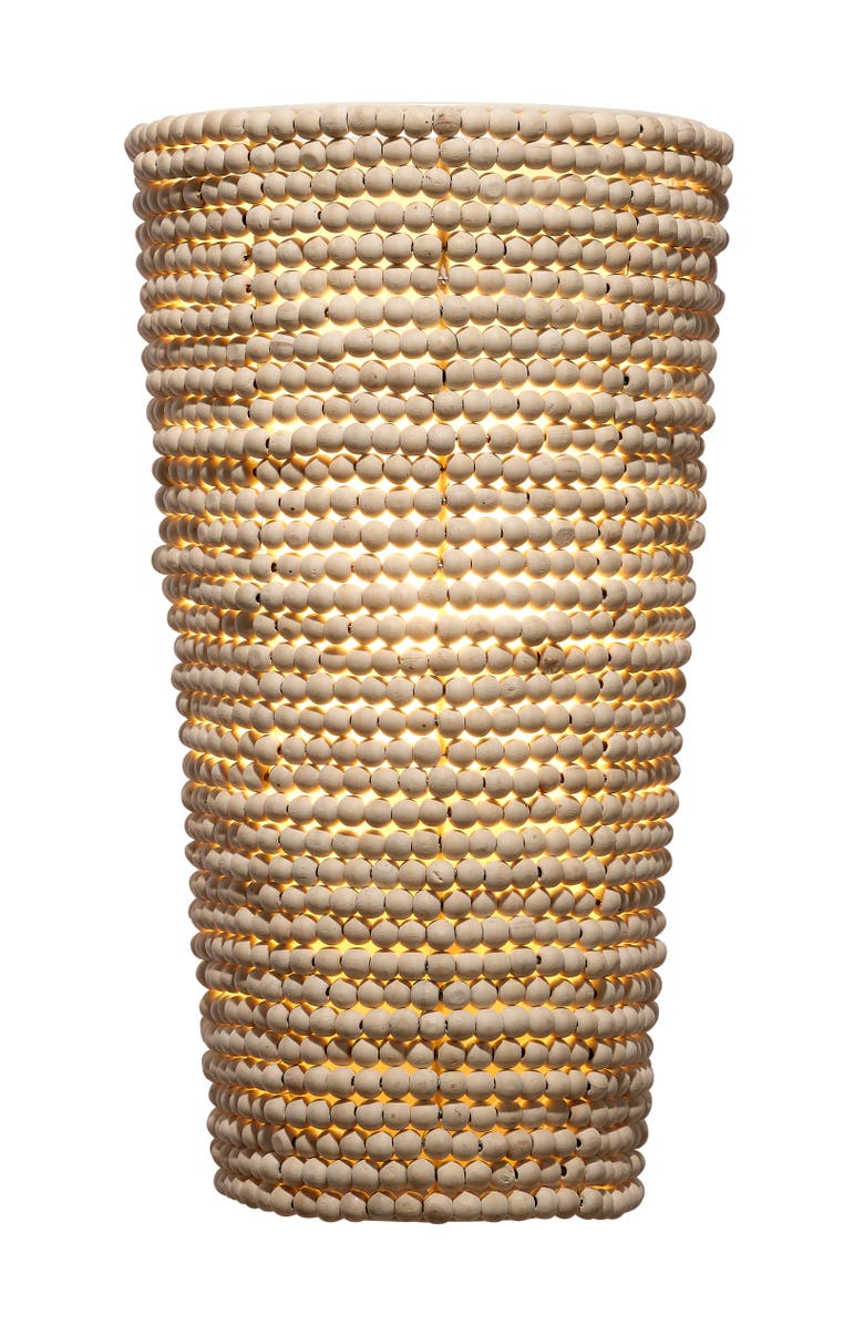 JAMIE YOUNG Seawall 1-Light Beaded Cone Wall Sconce, Natural, Alternate, color, Natural