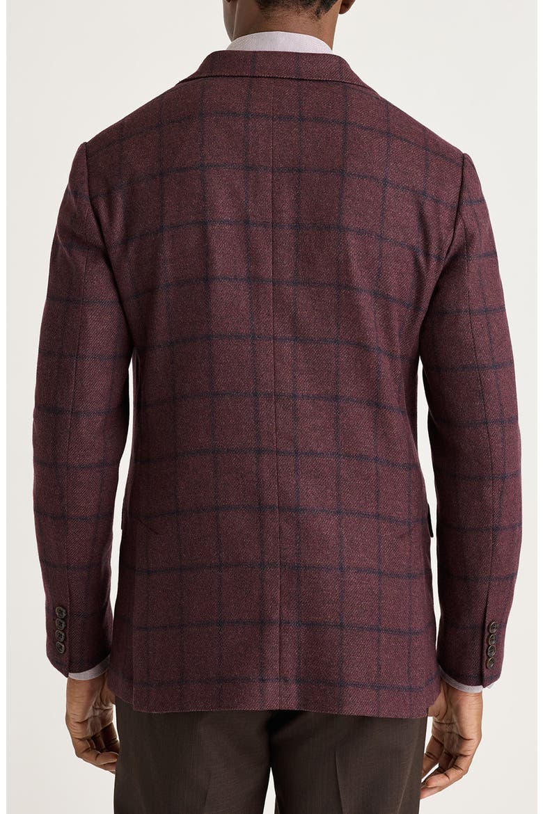 Unconstructed Italian Wool Windowpane Blazer, Alternate, color, BURGUNDY WINDOWPANE