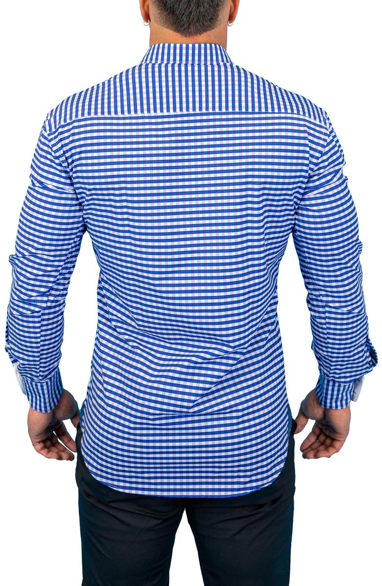 Maceoo Wall Street Contemporary Fit Check Performance Button-Up Shirt, Alternate, color, 