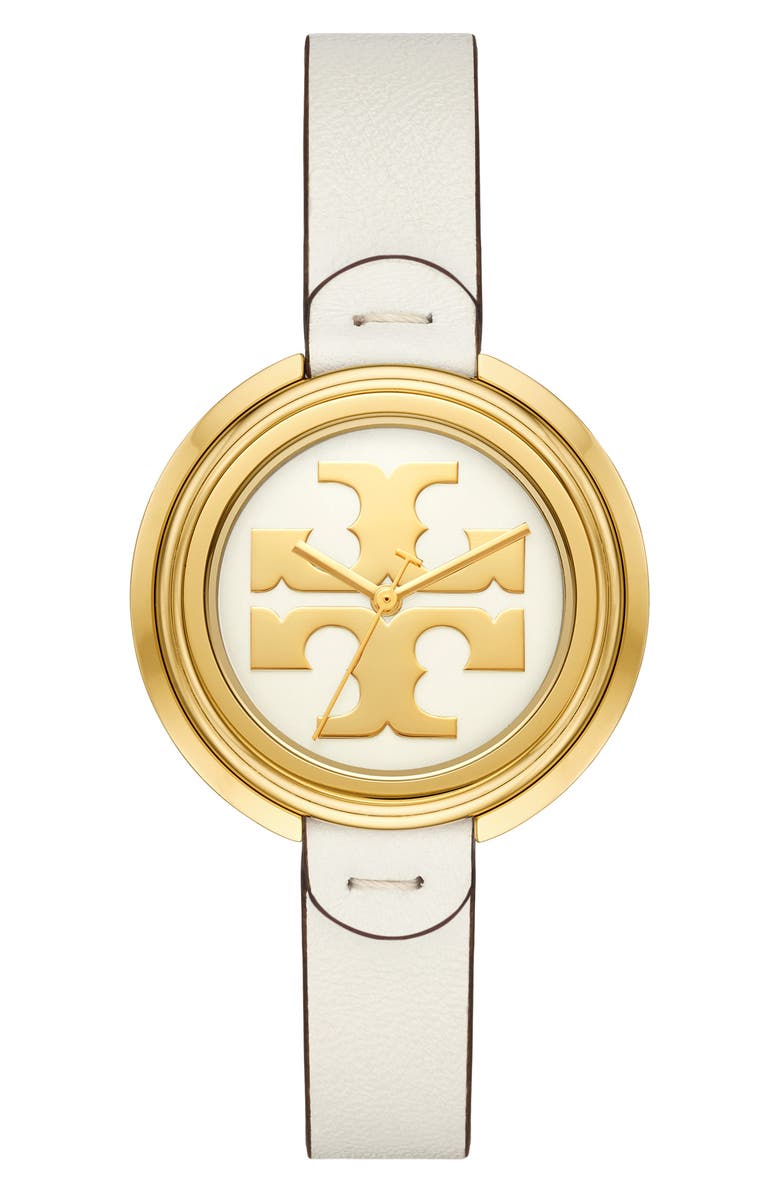 Tory Burch The Miller Leather Strap Watch, 36mm, Main, color,