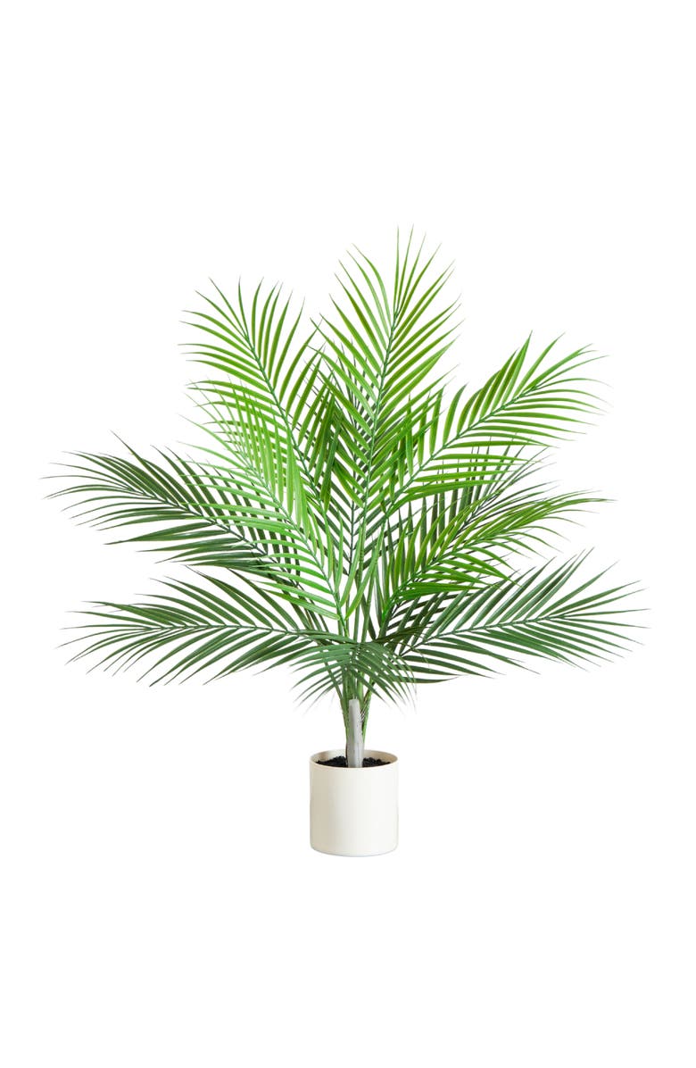 NEARLY NATURAL 30-in Artificial Palm Tree, Main, color, Green