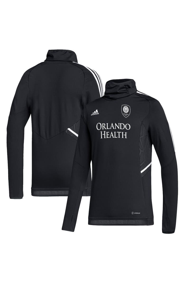 adidas Men's adidas Black Orlando City SC COLD.RDY Raglan Warmup Pullover Jacket, Main, color, 