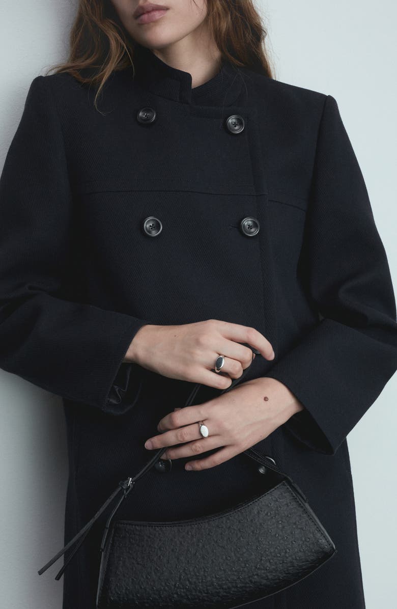 MANGO Cotton Blend Peacoat, Alternate, color, 