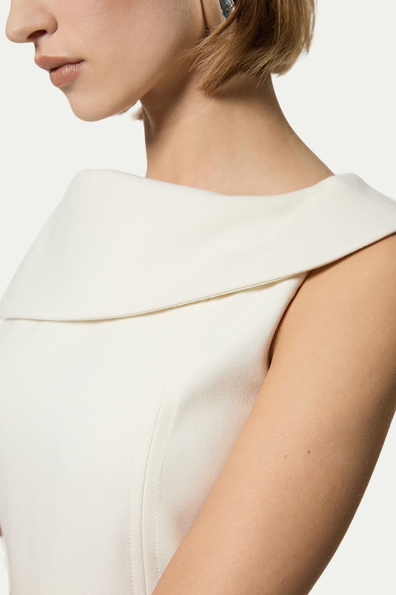 Asymmetric Neck Tailored Dress, Alternate, color, Ivory