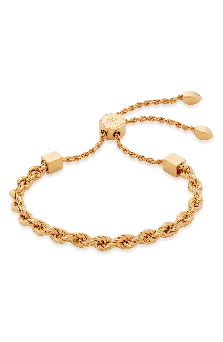 Monica Vinader Corda Friendship Chain Bracelet, Main, color, Yellow Gold