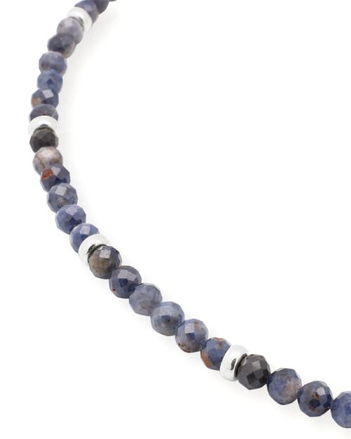 Jan Leslie Gemstone Beaded Necklace With Sterling Silver Lobster Closure In Blue