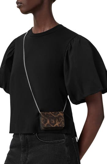 Ara East West Leopard Print Suede Tote