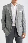 BOSS Hutson Slim Fit Grey Plaid Sport Coat