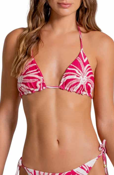 Beaded Embroidered Triangle Bikini Top