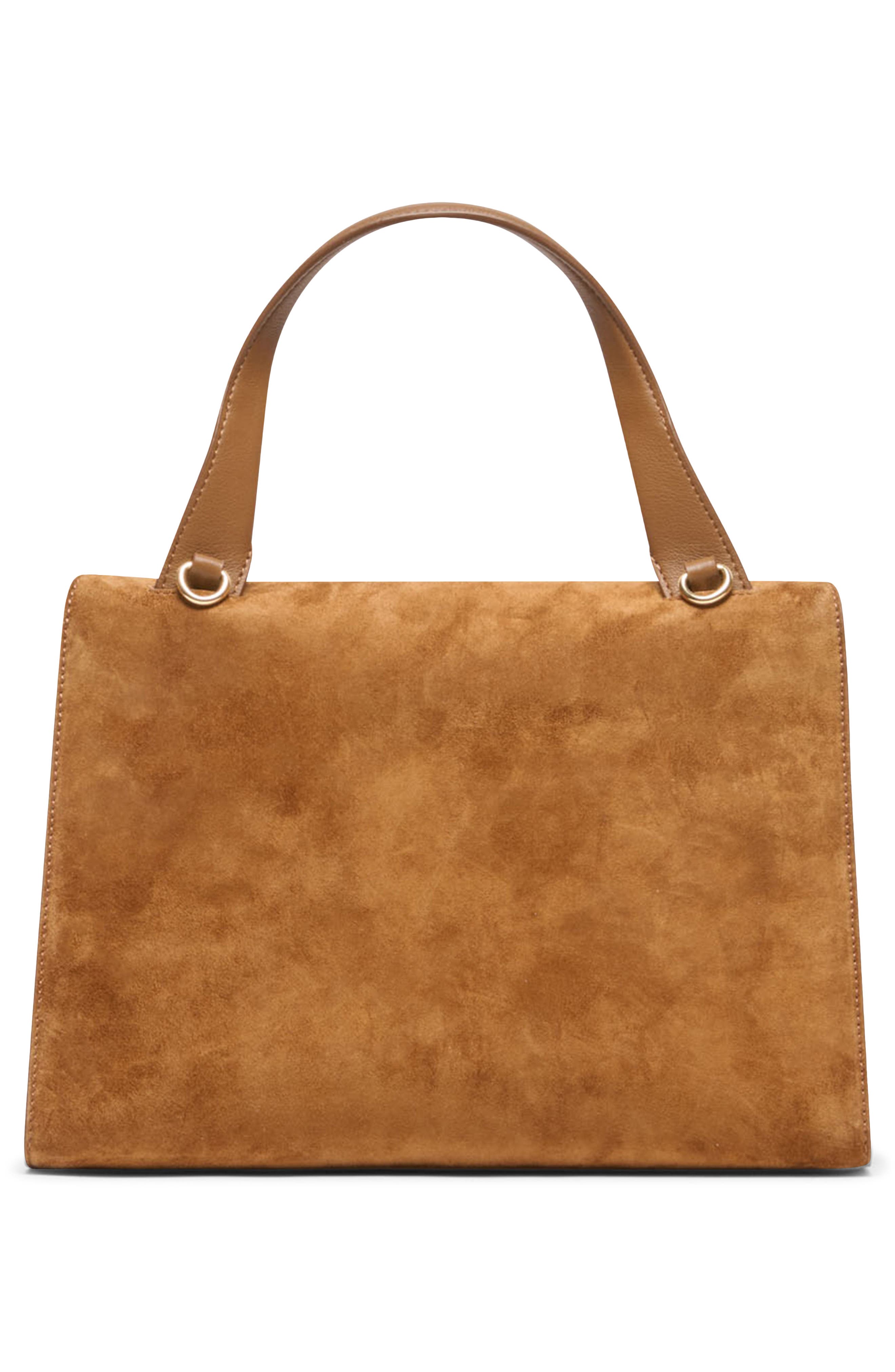 Borgo Suede Satchel, Alternate, color, DARK TAN