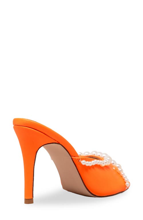 Chase & Chloe Chase And Chloe Faux Pearl Embellished Sandal In Orange