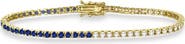 ALLUREZ Lab Grown Diamond & Blue Sapphire Eternity Tennis Bracelet 14K