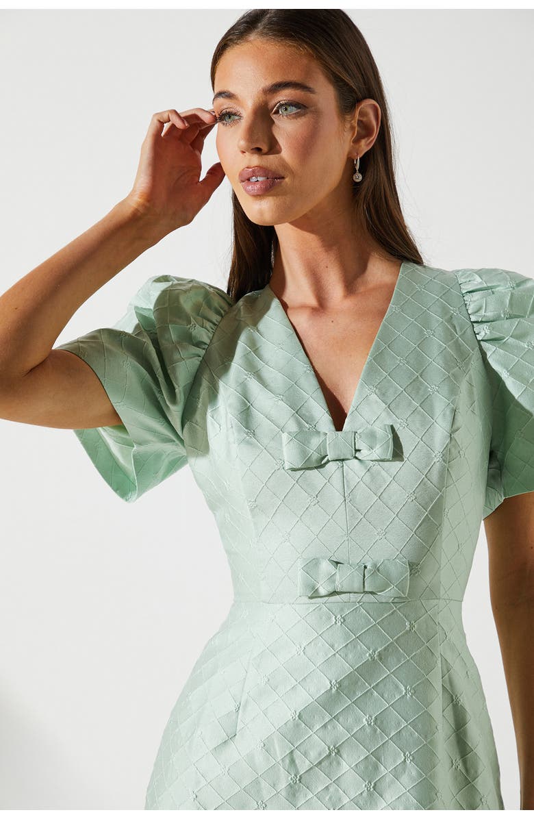 Coast Jacquard Bow Mini Dress, Alternate, color, Mint