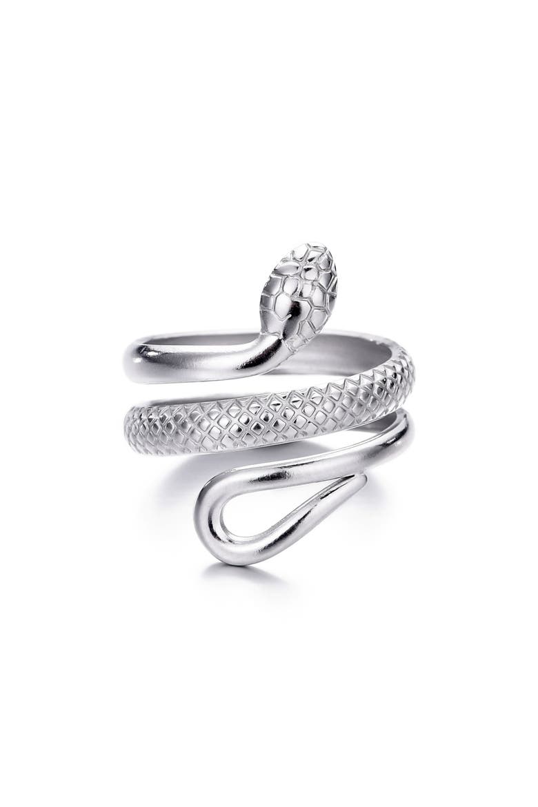 Curvy Snake Band Ring, Alternate, color, SILVER