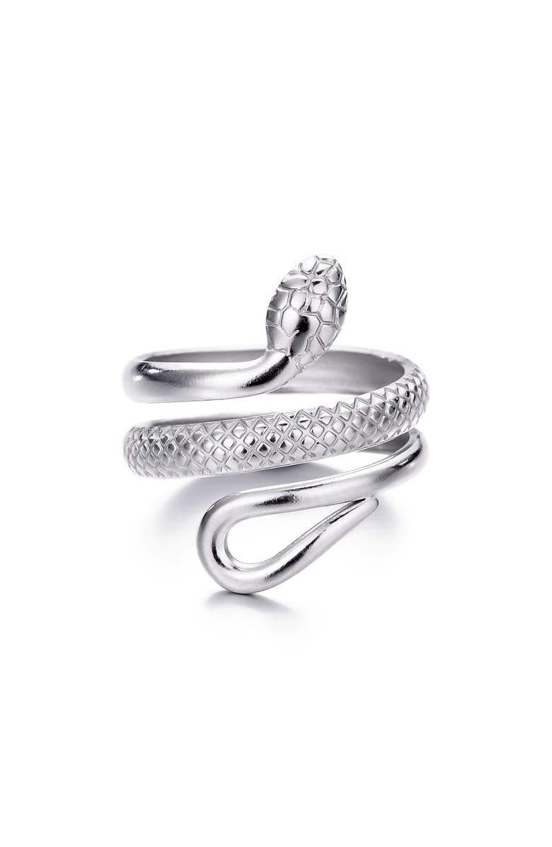 Adornia Curvy Snake Band Ring, Alternate, color, Silver