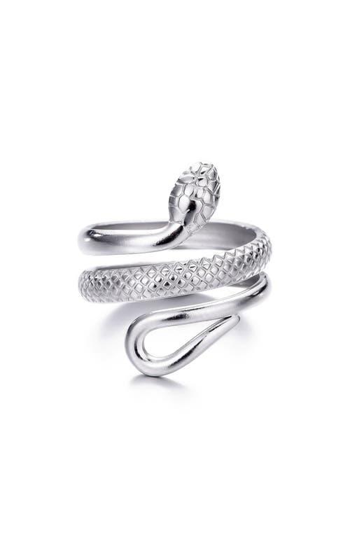 Adornia Curvy Snake Band Ring In Silver