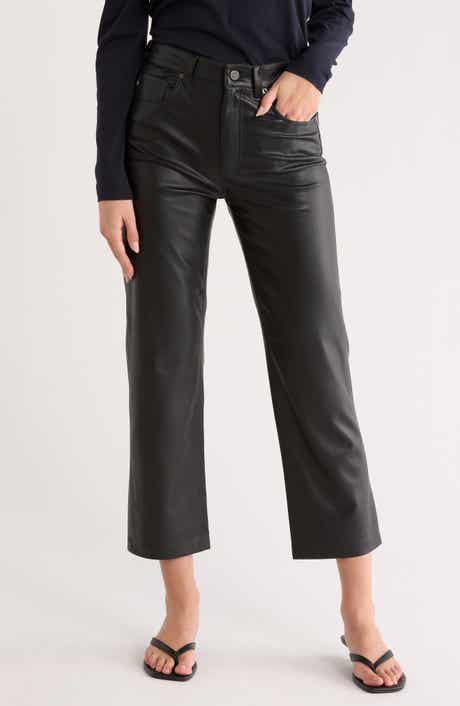 AG High Waist Crop Straight Leg Faux Leather Pants